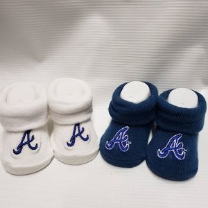 Atlanta Braves 3-6 Months baby Booties NEW